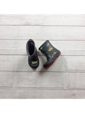 Joules Kids Baby Welly Print Rain Boots UK 5 EU 22 Black Red Cars US 6